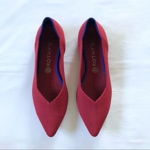 Rothy’s Point Toe Chili Red Flats Size 11.5